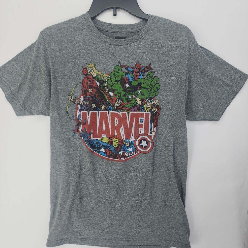 Marvel Comics Superheroes Ensemble Graphic T-Shirt Heather Gray M
